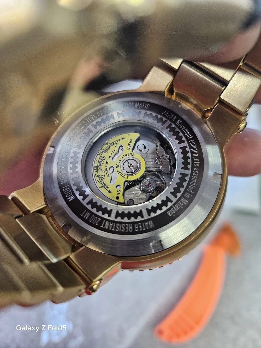 Invicta Gold Tone Diver Watch with Blue Dial 52mm Automatic
